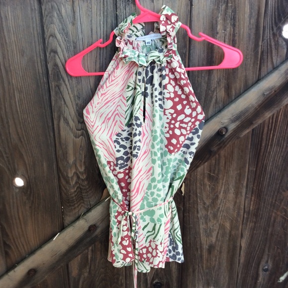 Corey Lynn Calter Tops - New CLC belted silk tank top with ruffle neck XS